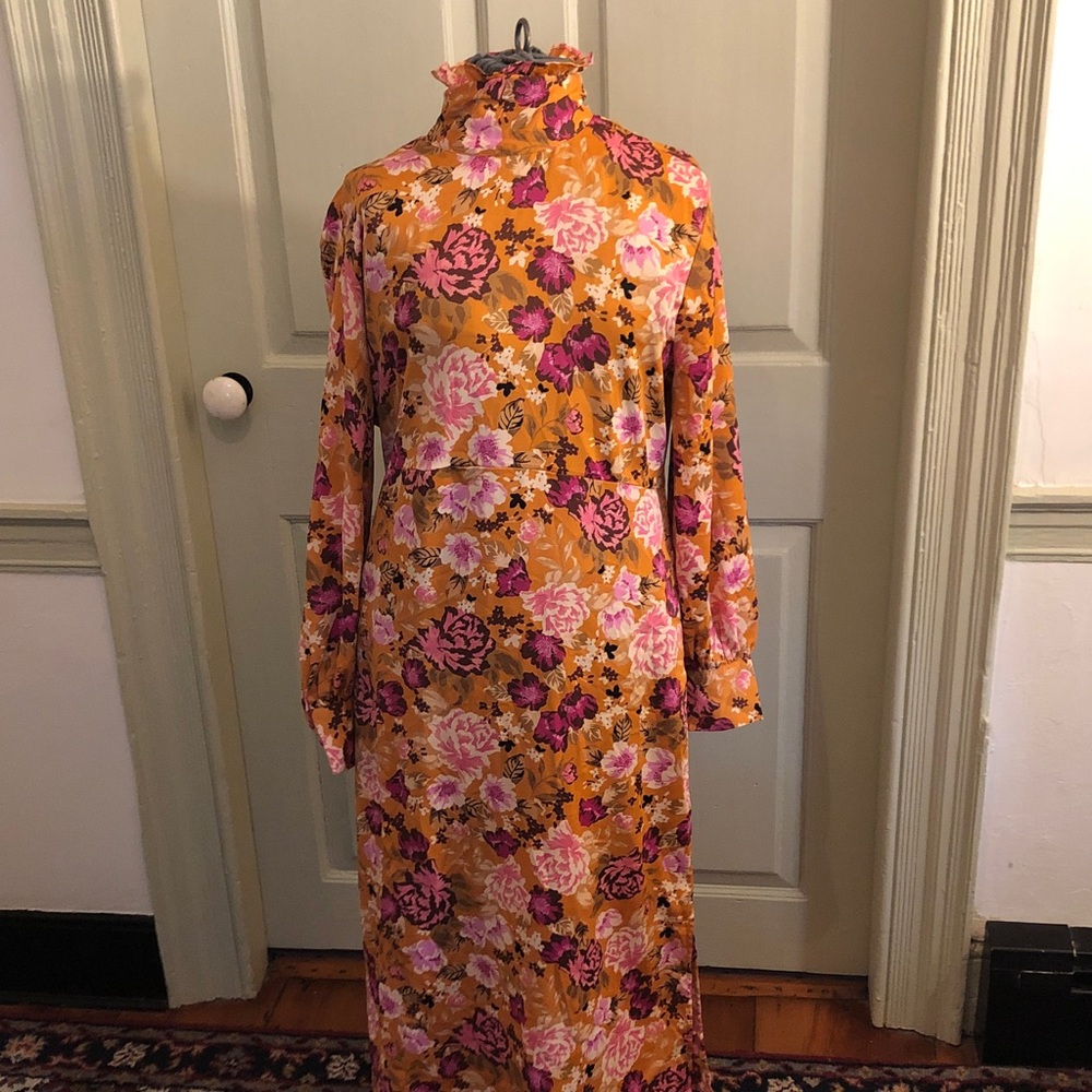 Who What Wear Floral Maxi Dress in Mustard, Pink and Magenta